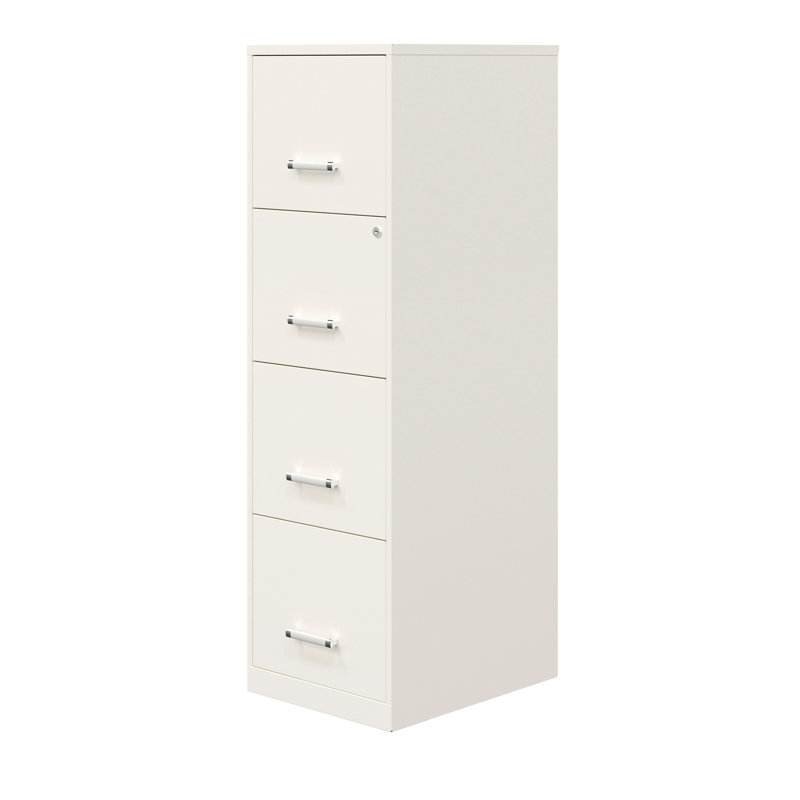 14.25'' Wide 4 -Drawer Steel File Cabinet, Pearl White
