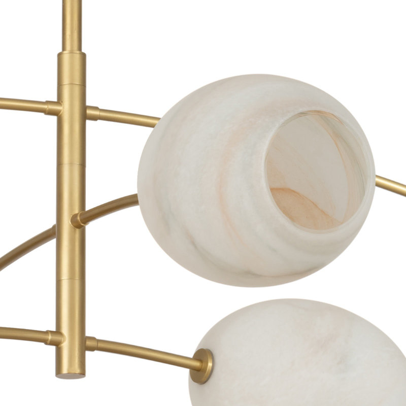 Artemis Chandelier, Natural Brass, Alabaster
