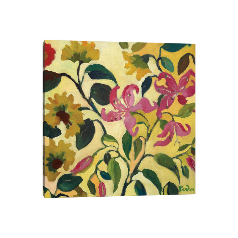 Pink Lilies 1 Piece Wrapped Canvas Wall Art, 93.98 cm H x 93.98 cm W x 1.91 cm D