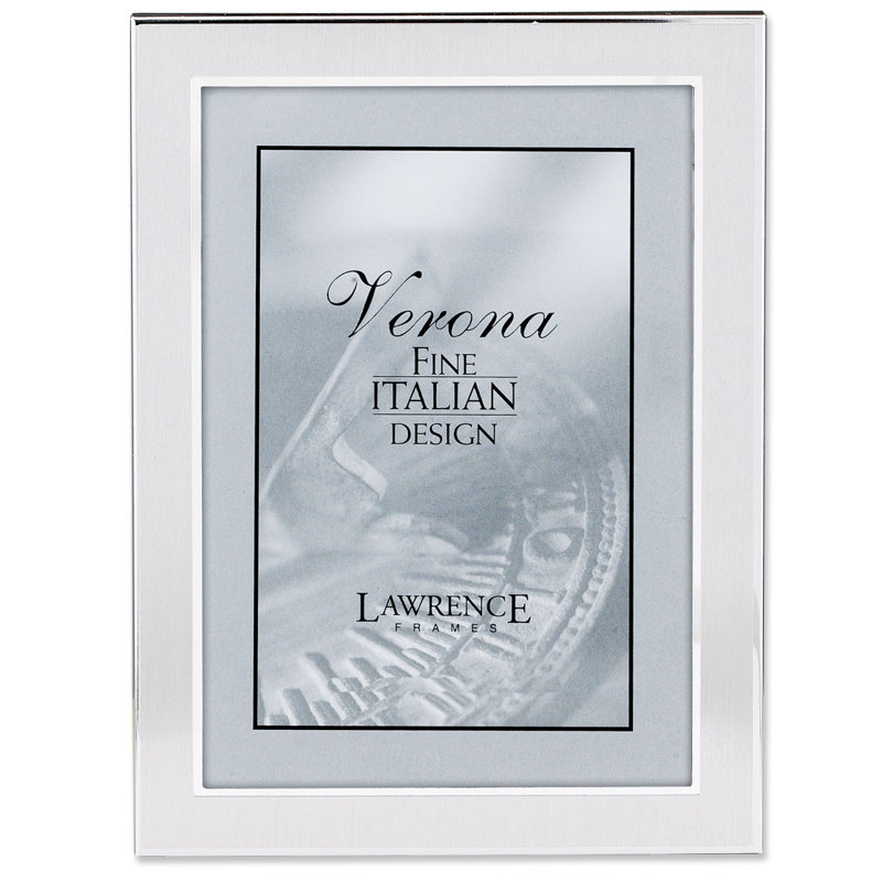 Cadre photo en métal arrière velours, 5 po x 7 po, Argent satiné brossé