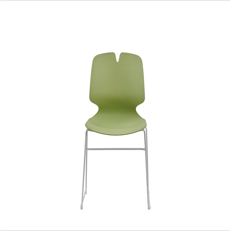 Ensemble de 4 chaises de bureau modernes empilées en polypropylène vert et gris avec capacité de charge de 180 kg, Vert
