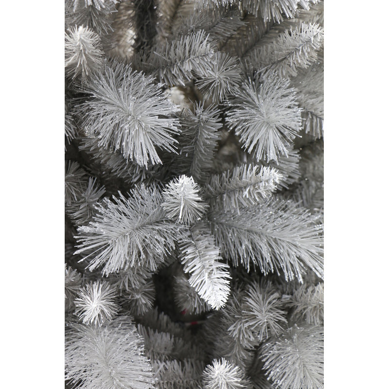 Arbre de Noël artificiel pin argenté, H 84 po
