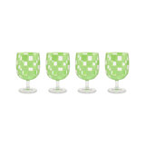 Blue Check Acrylic Water Goblets