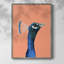 «Peach Peacock Portrait I», reproduction encadrée - bois massif-5629011