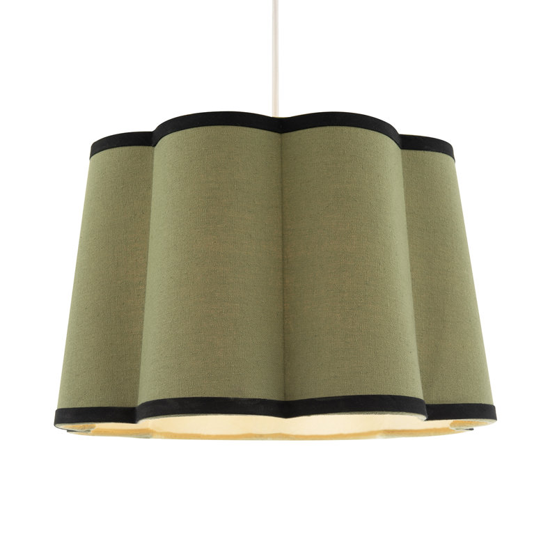 23cm H Fabric Round Lamp Shade ( No Direct Attachment Method ) in Green
