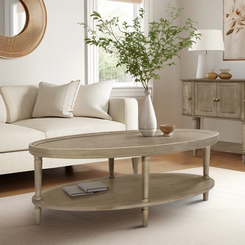 Oval Coffee Table With Shelf
