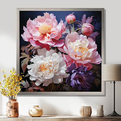Art asiatique pivoines en rose II - impression