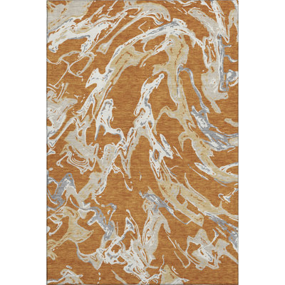 Premium Machine Washable Corum AMF1035 Abstract Rug