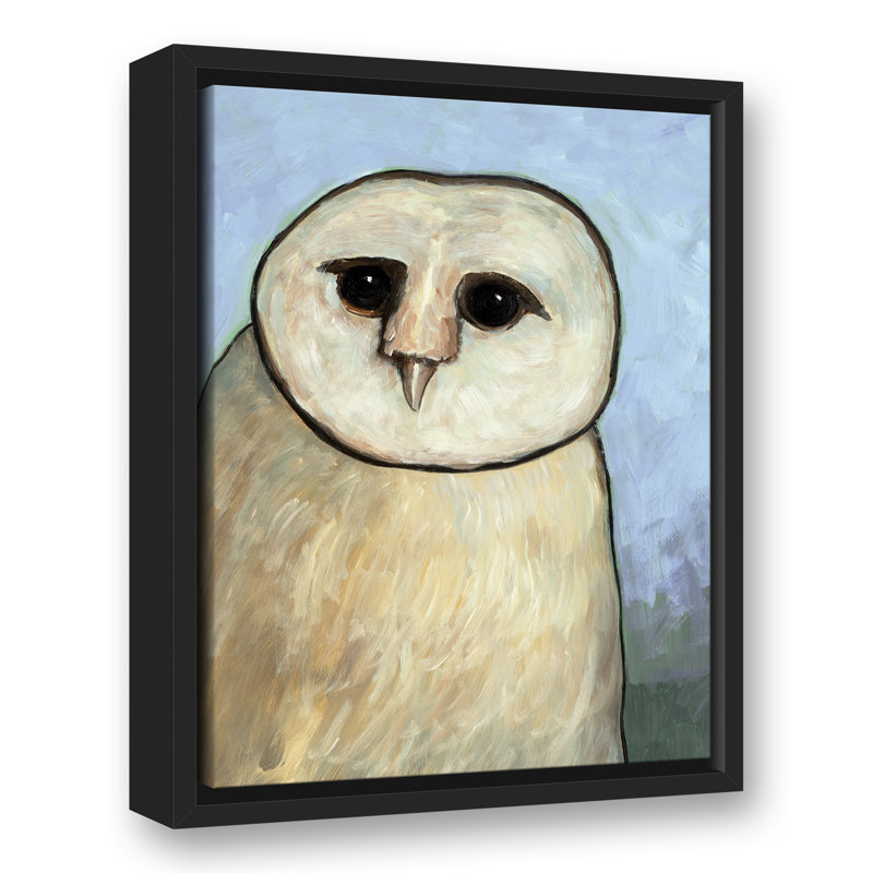 " Barn Owl ", 18" H x 12" W, Black Framed