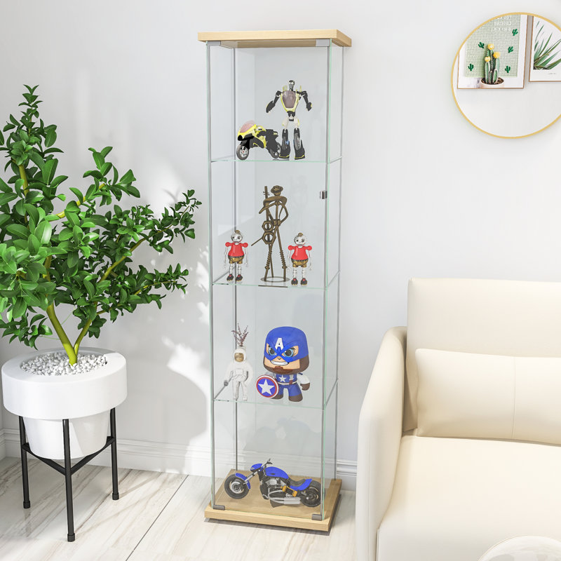 64.56'' H x 16.73'' W Glass Tower Display Cae, White