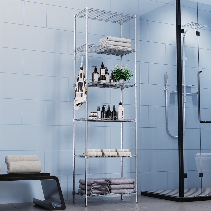 Nemcova 54cm W Metal Shelving Unit, Silver
