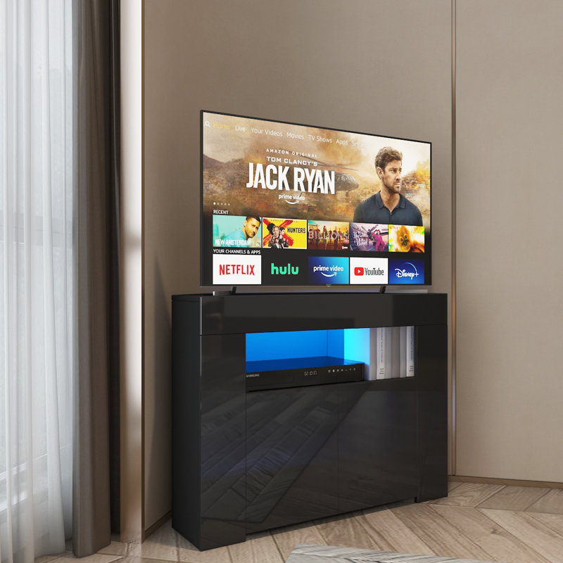 Amyjane Unfinished TV Stand for TVs up to 32", Black