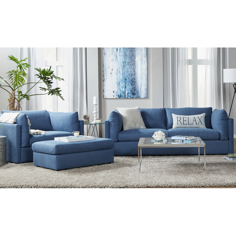 Ensemble de canapé et de fauteuil capitonné 3 pièces Enda