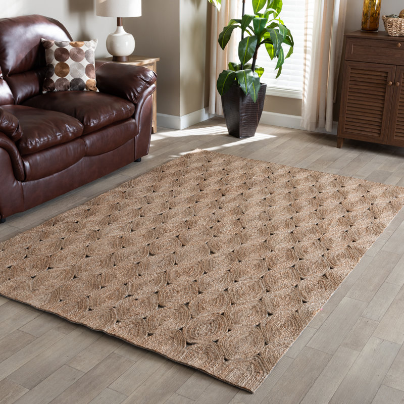 Tapis brun clair tissé à plat à la main Kenner