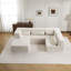 Canapé à compression, canapé-lit convertible au sol, canapé modulaire désossé bricolage, aucun assemblage requis, tissu polaire circulaire, surdimensionné à 4 places avec 1 repose-pieds, blanc