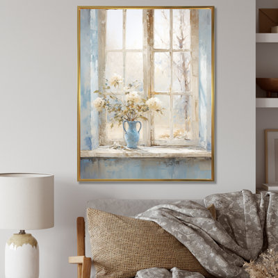 Blanc et bleu, minimalisme floral, fenêtres I