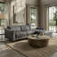 Canapé modulaire en cuir véritable à accoudoirs carrés avec méridienne droite 103,9 po Locke-2070570887-2055430747