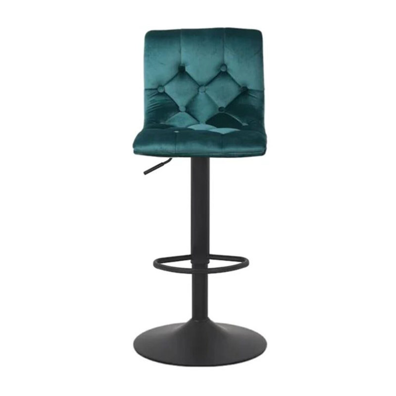 Tabouret réglable Jofiel, Velours - Vert