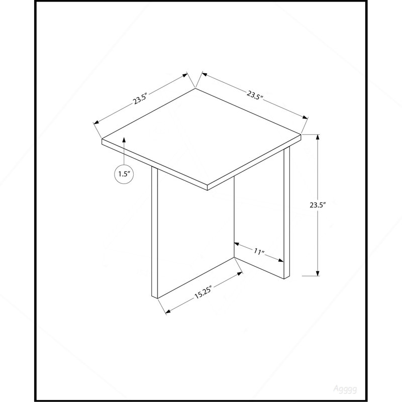 Table d'appoint, H 24 po, table de bout, table d'appoint, salon, table de chevet, chambre à coucher, stratifié travertin aspect pierre, contemporain, moderne