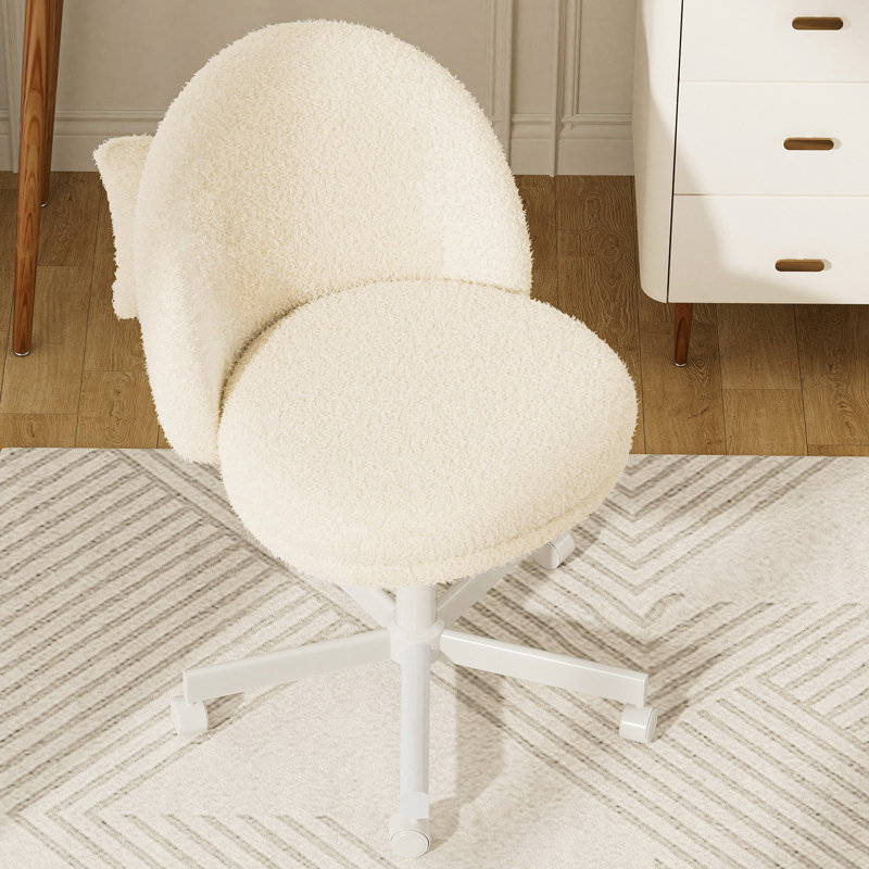 Inbox Zero Office Chair, Teddy, White