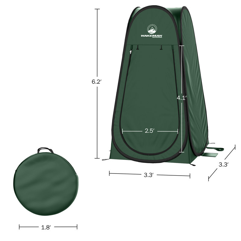 Green Pop-Up Privacy Tent with Aluminum Poles