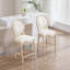 Ensemble de 2 chaises de bar de 26 pouces de hauteur French Country, rembourrées avec dossier rond, tréfilées et sculptées, démontables pour une utilisation polyvalente