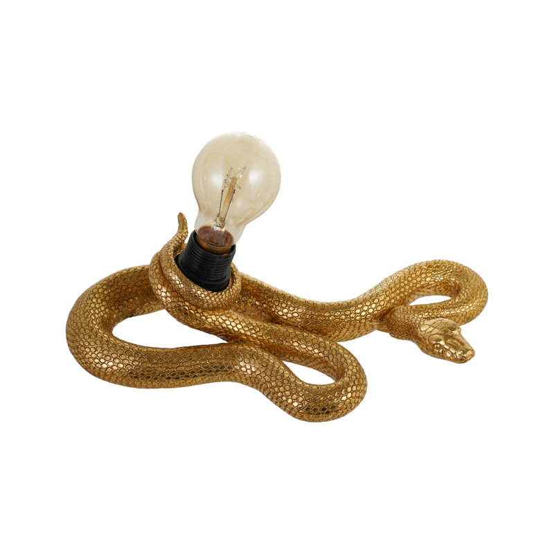 Resin Snake Lamp with Stone Powder Detail and Inline Switch