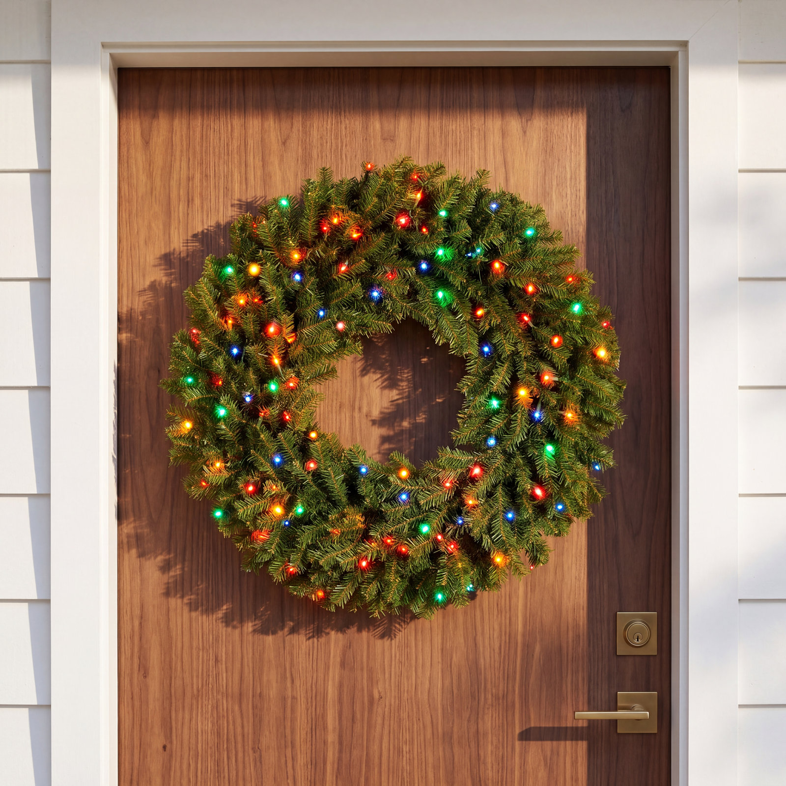 36 in. Norwood Fir Wreath, Mulit-Color Lights