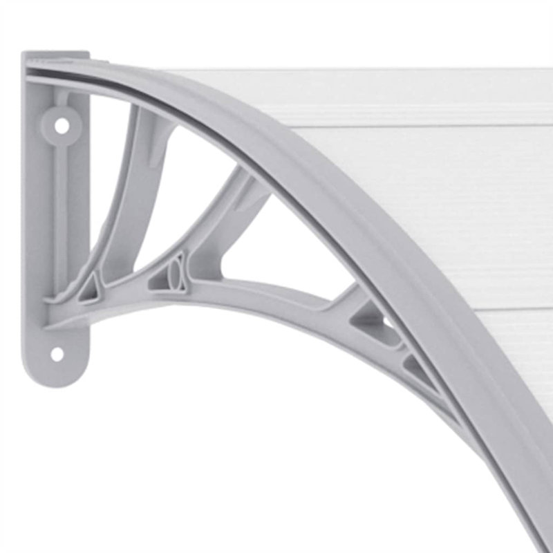 Aghan vidaXL Door Canopy, Outdoor Awning for Porch & Patio, Polycarbonate Cover, Gray/Transparent, 3 Boards