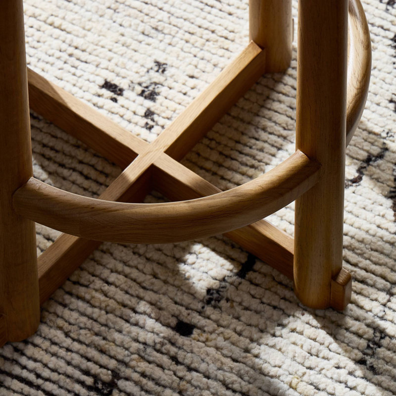 STARIA Swivel Upholstered Bar Stool with Solid Wood Frame