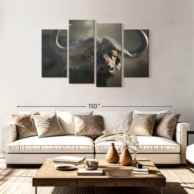Brampt Cape Buffalo, 48" H x 75" W