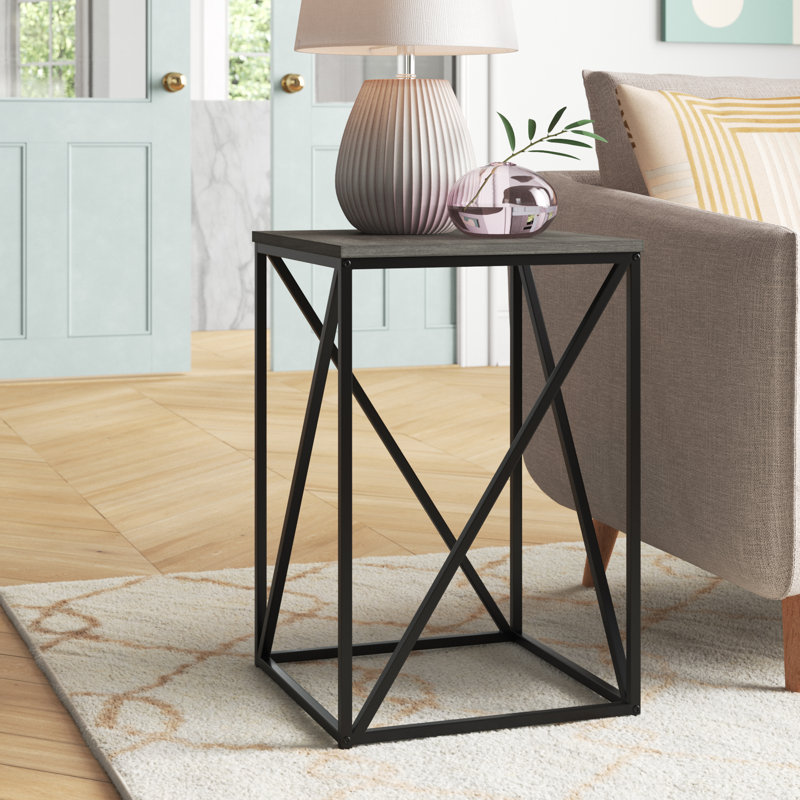 Rieth Frame End Table, Slate Grey