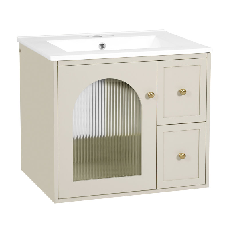 Meuble-lavabo moderne 24 po Arlo, Beige