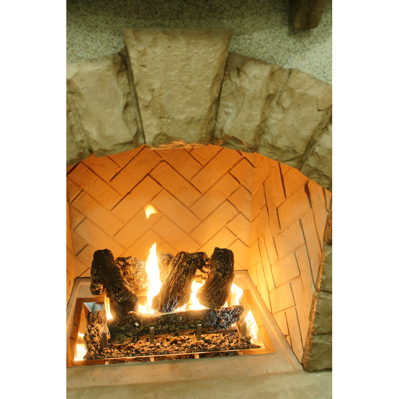 Black Gas Fire Pit Table with Log Set