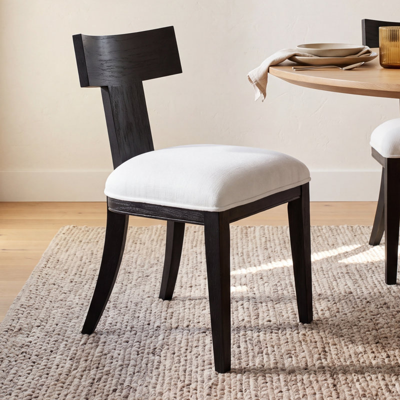 Tegan 18'' H Upholstered Oak Side Chair, Charcoal