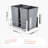 Pull-Out Trash Can, 35 QT x2 Double Under Mount Kitchen Waste Container, Heavy-Duty Garbage Recycling Bin with Door Kit and Soft Close Slide, Sink, Under Counter (Grey), Designed for Kitchen Cabinet-117497780