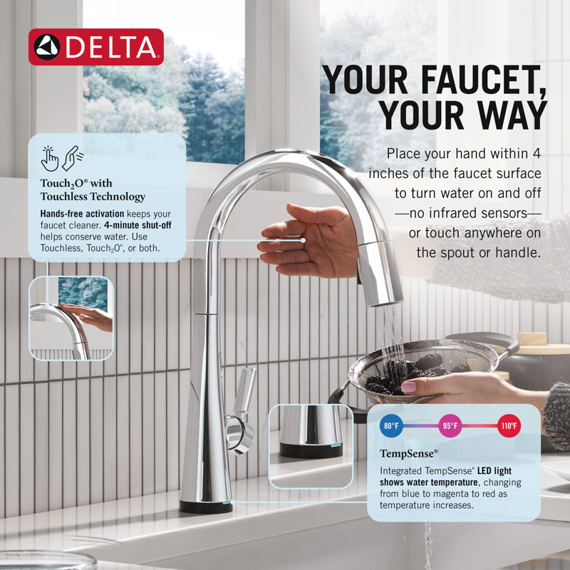 Monrovia Touchless Bar Faucet with Touch Technology, Lumicoat  Chrome