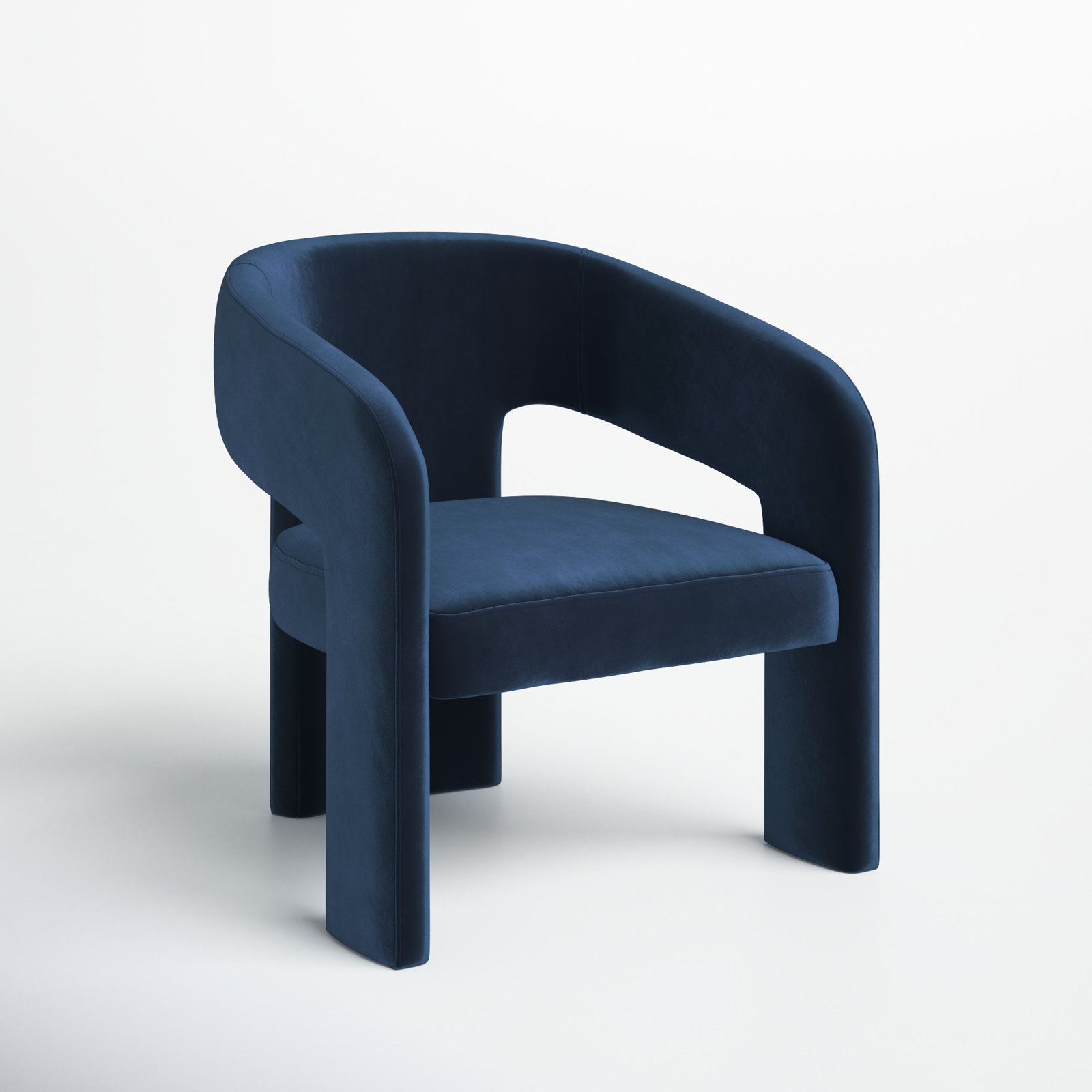Ashlyn 28.5" W Upholstered Armchair, Navy Velvet