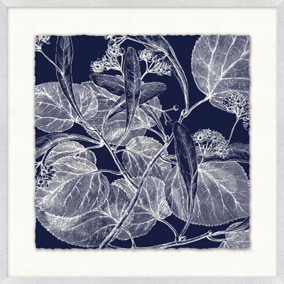 Transitional Leaf Composition On Navy 9 Print
