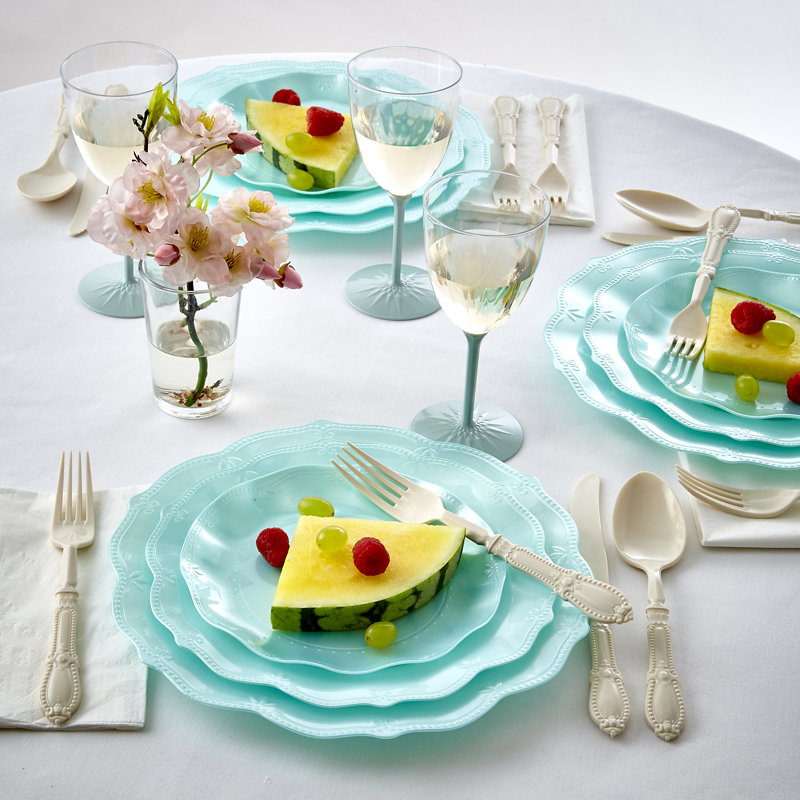 Ensemble d'assiettes jetables en plastique 30 pièces Chateau