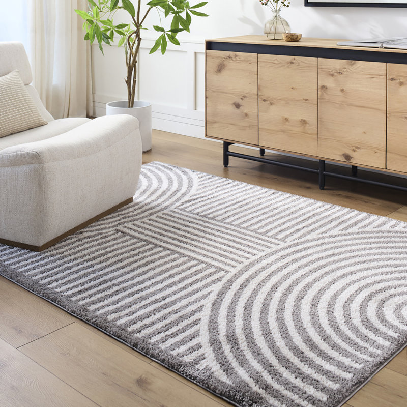 Machine Washable Shaggy Boho Charcoal Area Rug, Rectangle 120 x 170cm