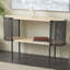 Oval Two-Toned 1 Shelf Console Table With Mesh Side Panels And Tabletop