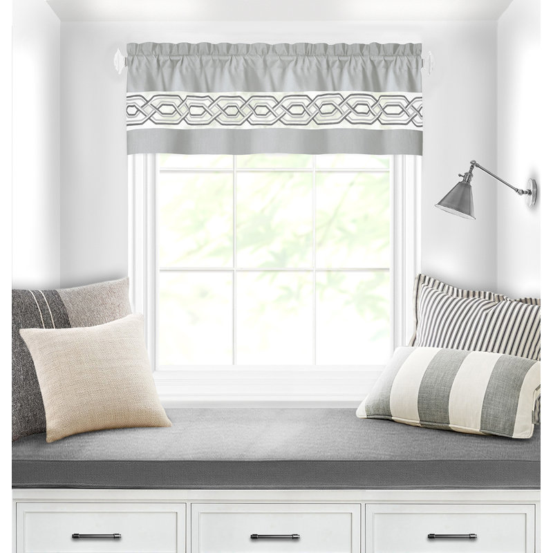 Elyus Tailored Kitchen Curtain, Silver, 55" W x 36" L