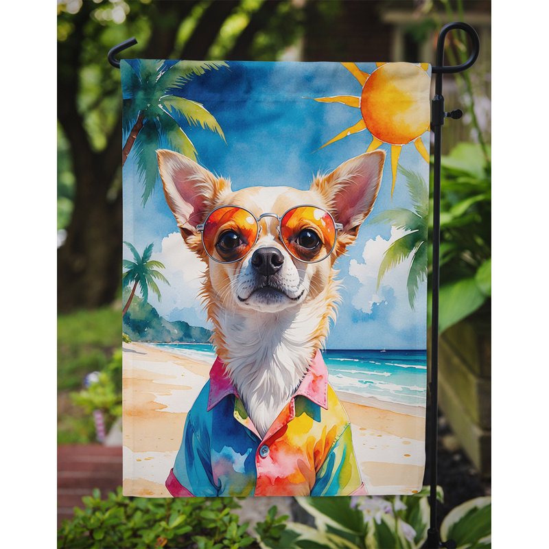 Bouvier bernois avec drapeau de jardin, Chihuahua