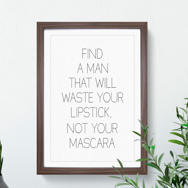 Find a Man - Picture Frame Typography, 36cm H x 27cm W x 2cm D, Black Framed