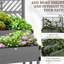 2 lits de jardin en bois avec treillis, gris - remplissez vos légumes, fleurs, coins en métal d'herbes, bon système de drainage