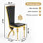 Ensemble de chaises de salle à manger de 43 po de hauteur, pieds de gourde en acier inoxydable doré de luxe moderne, assise rembourrée en cuir de première qualité -1076119482