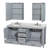 Sheffield 72" Freestanding Double Bathroom Vanity with Marble Top with Medicine Cabinets-933184396-807713448