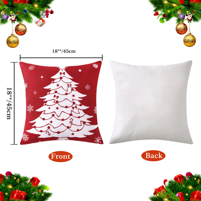 Ensemble de 4 housses de coussin en velours de Noël