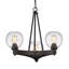 Saltash 3 - Light Steel Dimmable Round Chandelier